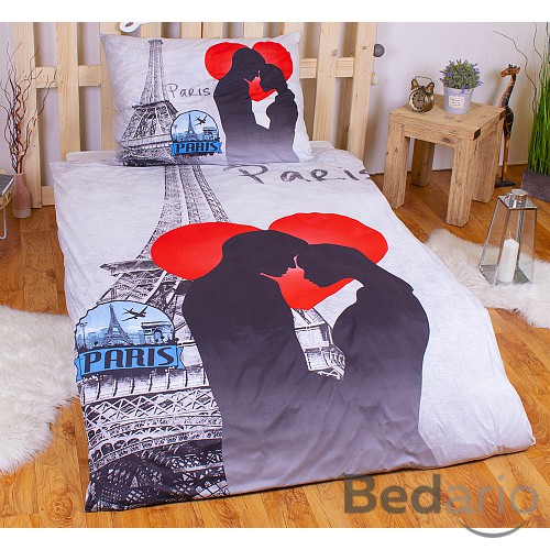 3D povlečení 140x200+70x90 Paris Love