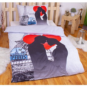 3D povlečení 140x200+70x90 Paris Love