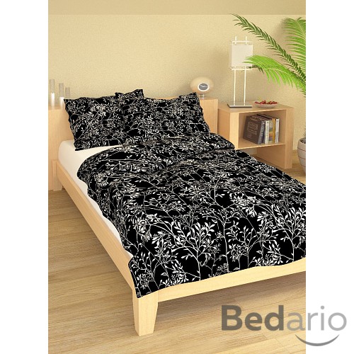 Bavlněné povlečení 70x90 + 140x200 - Black Garden