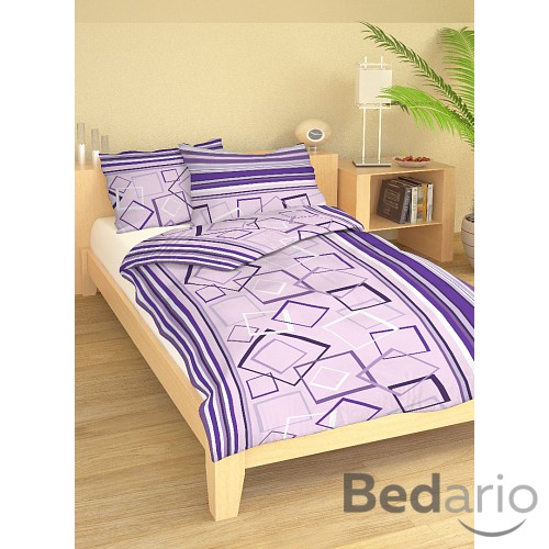 Bavlněné povlečení 70x90 + 140x200 - Violet Square