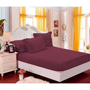 Mikroplyšové prostěradlo 90x200 Elegance - Vínová