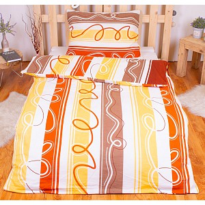 FLANELOVÉ POVLEČENÍ TOP ECONOMY 140x200-70x90 Hnědá vlnka