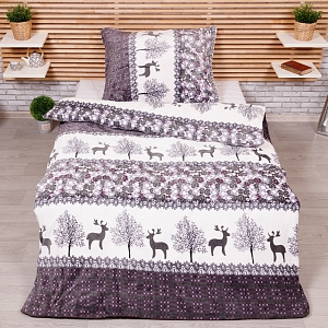 Mikroplyšové povlečení Premium 140x200+70x90 Sobíci fialoví