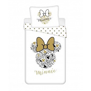 Bavlněné povlečení 140x200+70x90 Minnie Gold