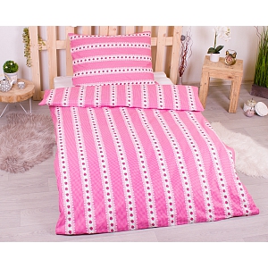 Bavlněné povlečení 140x200+70x90 Barunka malinová