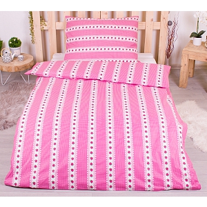 Bavlněné povlečení 140x200+70x90 Barunka malinová