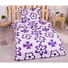 Bavlněné povlečení economy 140x200+70x90 Flora fialové