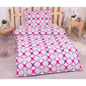 Krepové povlečení 140x200+70x90 Křivky barevné