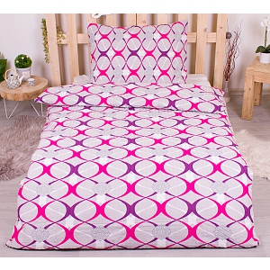 Krepové povlečení 140x200+70x90 Křivky barevné