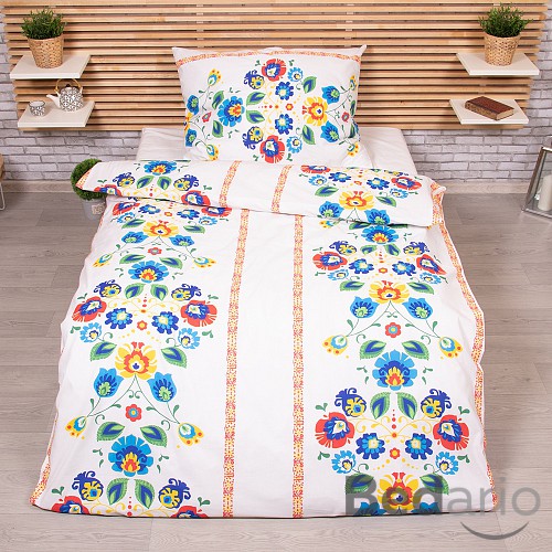 Bavlněné povlečení 140x200+70x90 Folklor červený