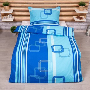 Bavlněné povlečení 140x200+70x90 Tonda modrý