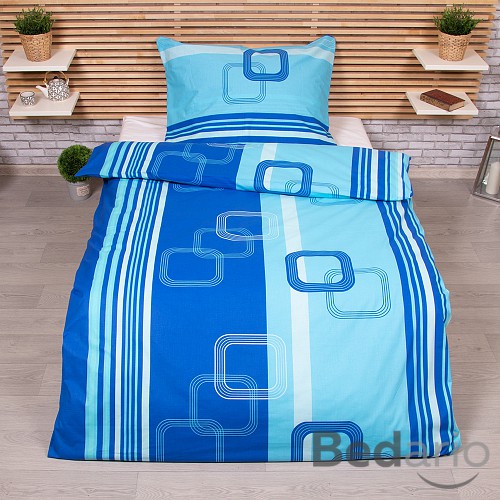 Bavlněné povlečení 140x200+70x90 Tonda modrý