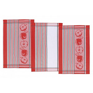 Kuchyňské utěrky - sada 3 kusů - Červenošedé ovoce