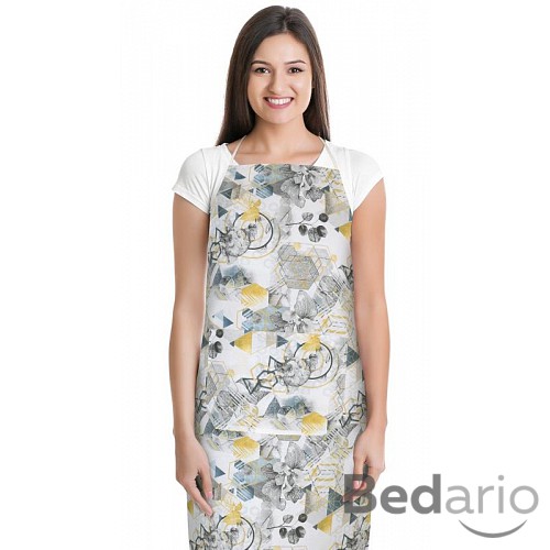 Kuchyňská zástěra EMA - Trojúhelníky šedé