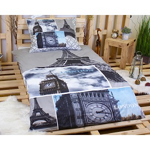 3D povlečení 140x200+70x90 Paris-London