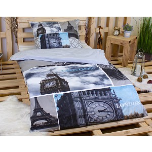 3D povlečení 140x200+70x90 Paris-London