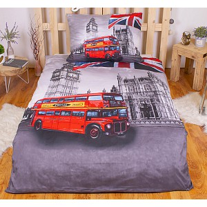 3D povlečení 140x200+70x90 Doubledecker