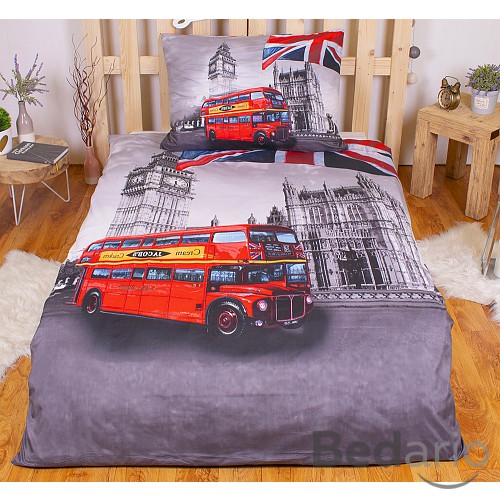 3D povlečení 140x200+70x90 Doubledecker