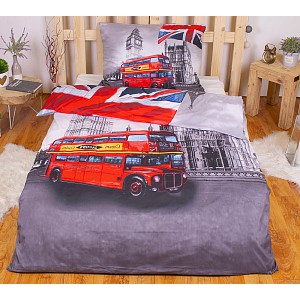 3D povlečení 140x200+70x90 Doubledecker