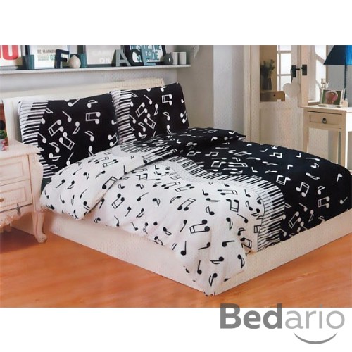 Mikroplyšové povlečení Premium 140x200+70x90 Music