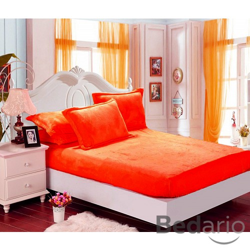 Mikroplyšové prostěradlo 90x200 Elegance - Oranžová