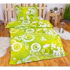 Bavlněné povlečení kruhy zelené 140x200+70x90