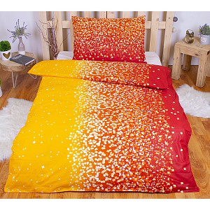 Bavlněné povlečení střepy oranžové 140x200+70x90
