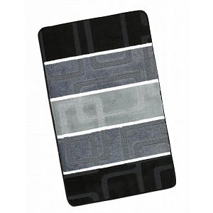 Koupelnová předložka 60x100cm černošedé obdelníky