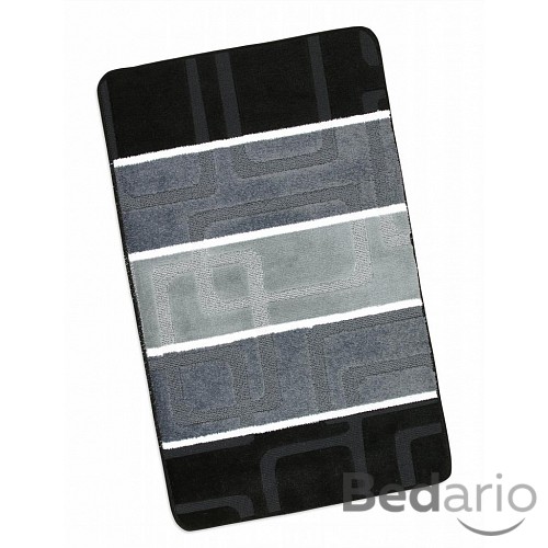 Koupelnová předložka 60x100cm černošedé obdelníky