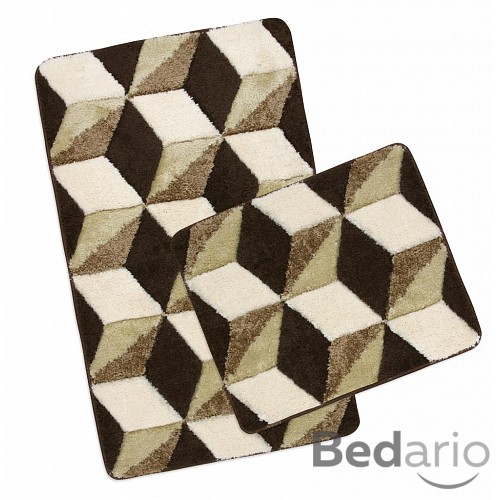 Koupelnová a WC předložka ULTRA hnědá krychle