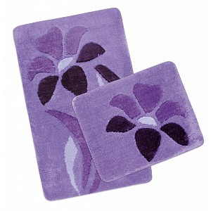 Koupelnová a WC předložka ULTRA fialová kytka