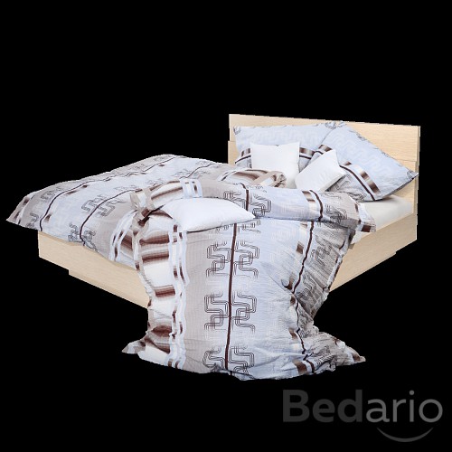 Krepové povlečení geometrie hnědá 140x200+70x90