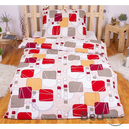 Krepové povlečení karty barevné 140x200+70x90