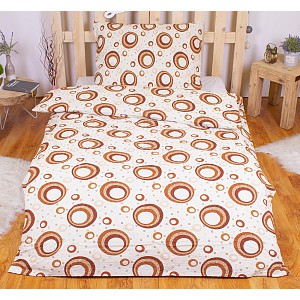 Krepové povlečení kola hnědá 140x200 70x90