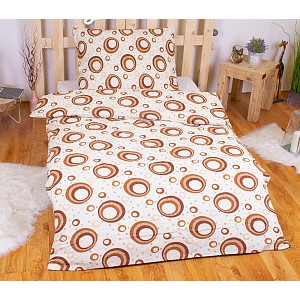 Krepové povlečení kola hnědá 140x200 70x90