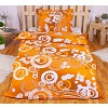 Krepové povlečení kruhy oranžové 140x200+70x90