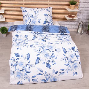 Bavlněné povlečení 140x200+70x90 Modré růže