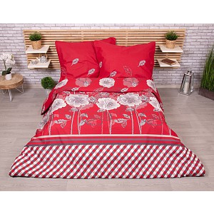 Francouzské bavlněné povlečení 220x200+2x70x90 Vlčí máky