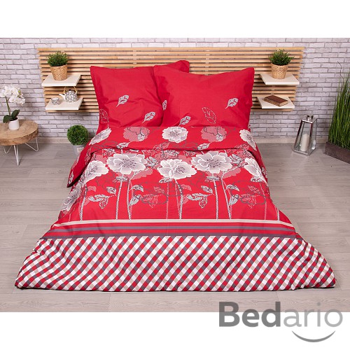 Francouzské bavlněné povlečení 220x200+2x70x90 Vlčí máky