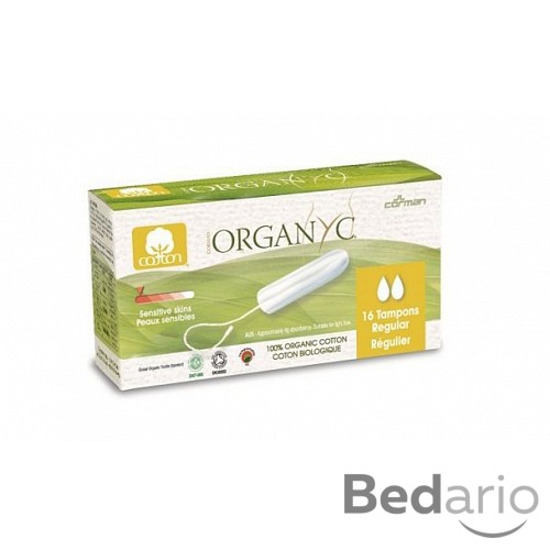 Organyc Tampony Regular (16 ks) - 100% z biobavlny, 2 kapičky