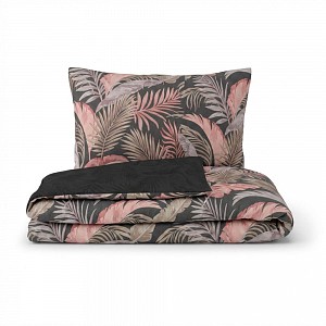 Bavlněné povlečení DELUXE 140x200+70x90 PALMA šedá