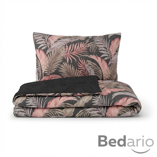 Bavlněné povlečení DELUXE 140x200+70x90 PALMA šedá