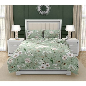 Bavlněné povlečení DELUXE 140x200+70x90 MAGNÓLIE zelená