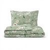 Francouzské bavlněné povlečení DELUX 240x200+2x70x90 MAGNÓLIE zelená