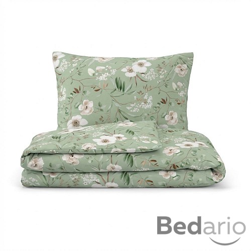 Francouzské bavlněné povlečení DELUX 240x200+2x70x90 MAGNÓLIE zelená