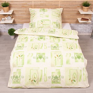 Bavlněné povlečení 140x200+70x90 Františka zelená