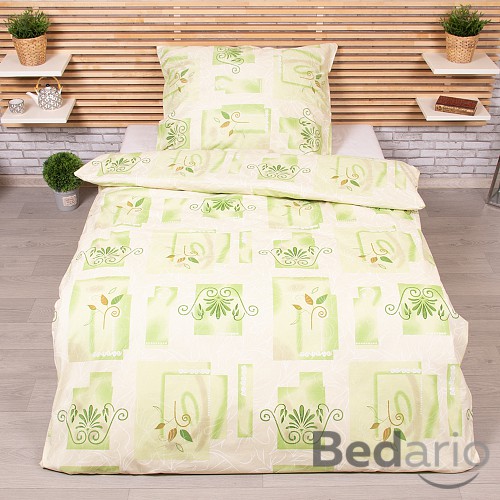 Bavlněné povlečení 140x200+70x90 Františka zelená