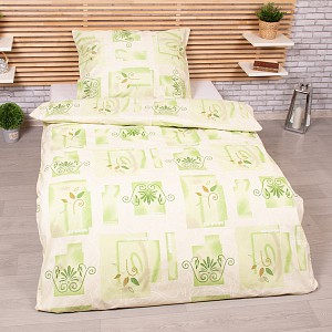 Bavlněné povlečení 140x200+70x90 Františka zelená