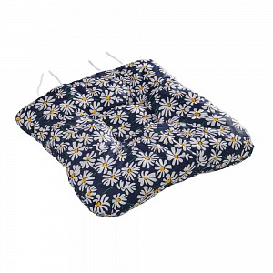 Sedák s provázky na uchycení 40x40 Kopretinky modré