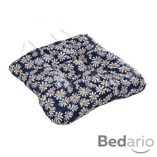 Sedák s provázky na uchycení 40x40 Kopretinky modré